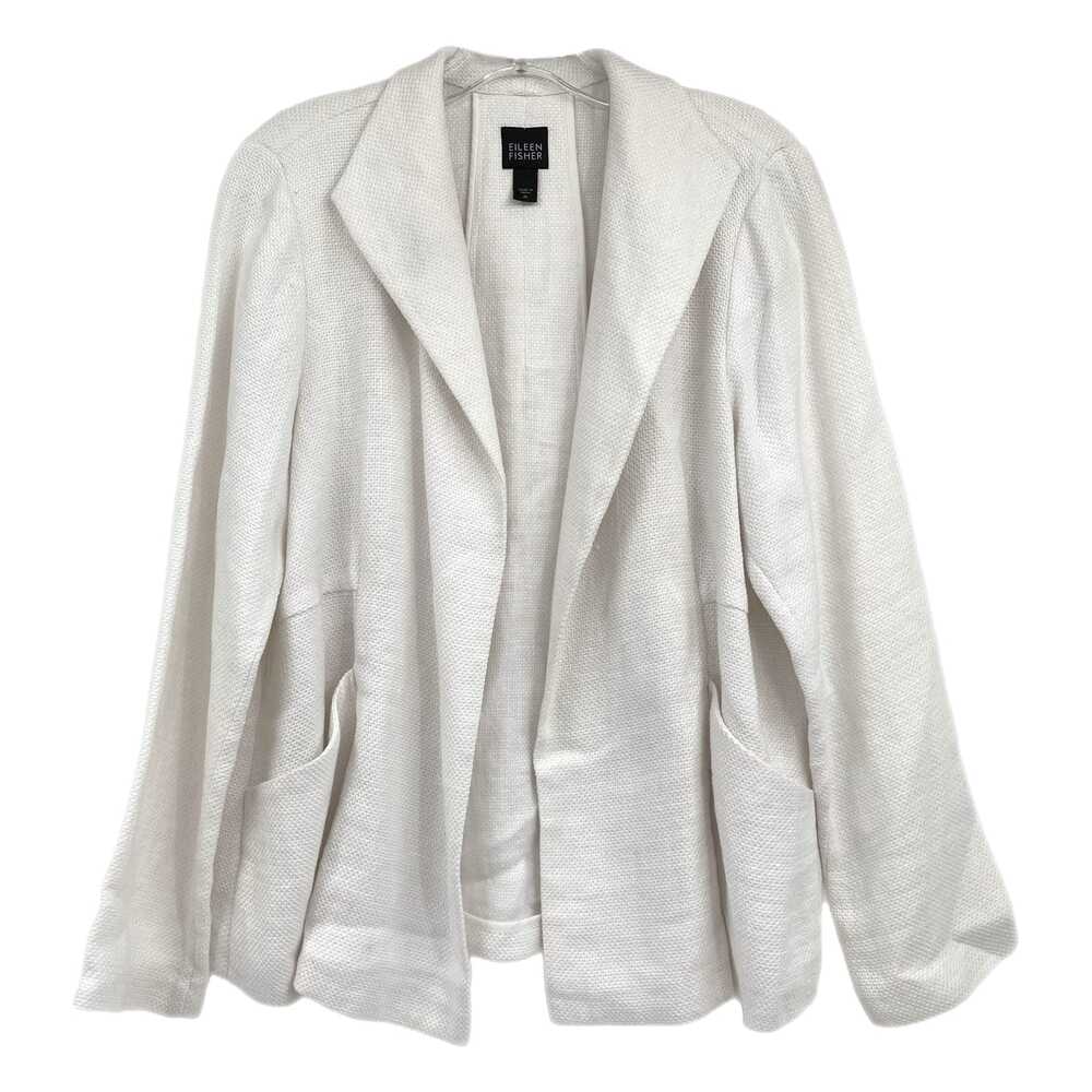 Eileen Fisher White Open Front Blazer | Womens M